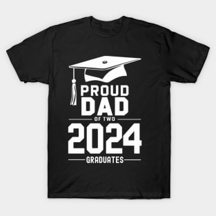 Proud Dad of Two 2024 Graduates T-Shirt
